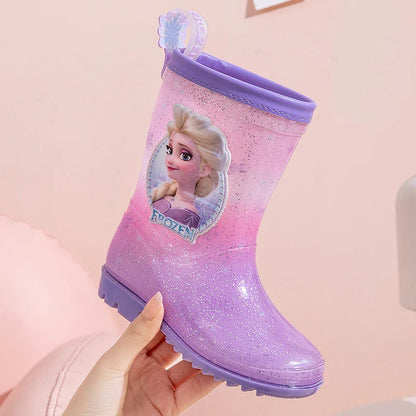 New Children's Rain Shoes – Princess Elsa Cute Non-Slip Rain Boots for Girls