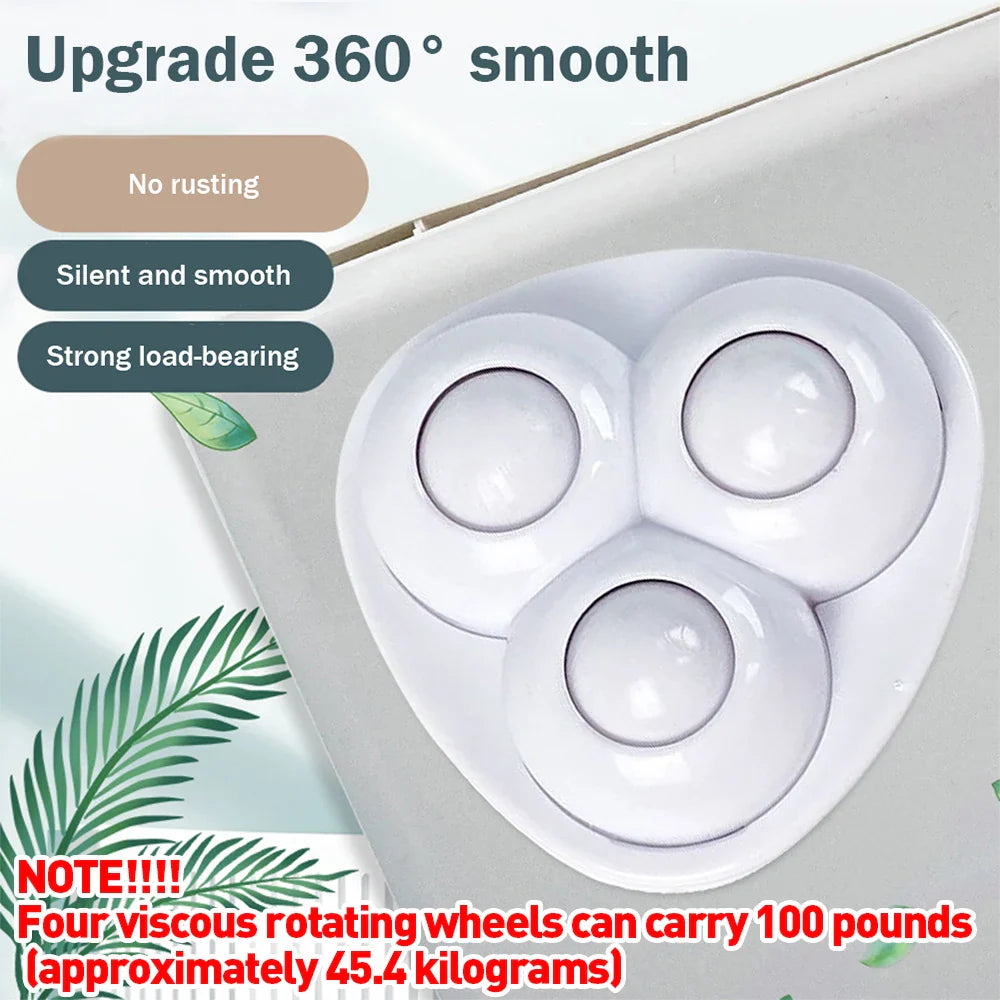 Stainless Steel Self-Adhesive Caster Wheels: 20-4PCS Mini Swivel Wheels - Universal 360° Rotation Pulley for Furniture and Trash Can