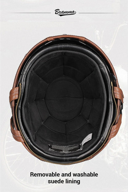 Retro Motorcycle Helmet – DOT Certified German Vintage Half Helmet for Scooter & Motorbike