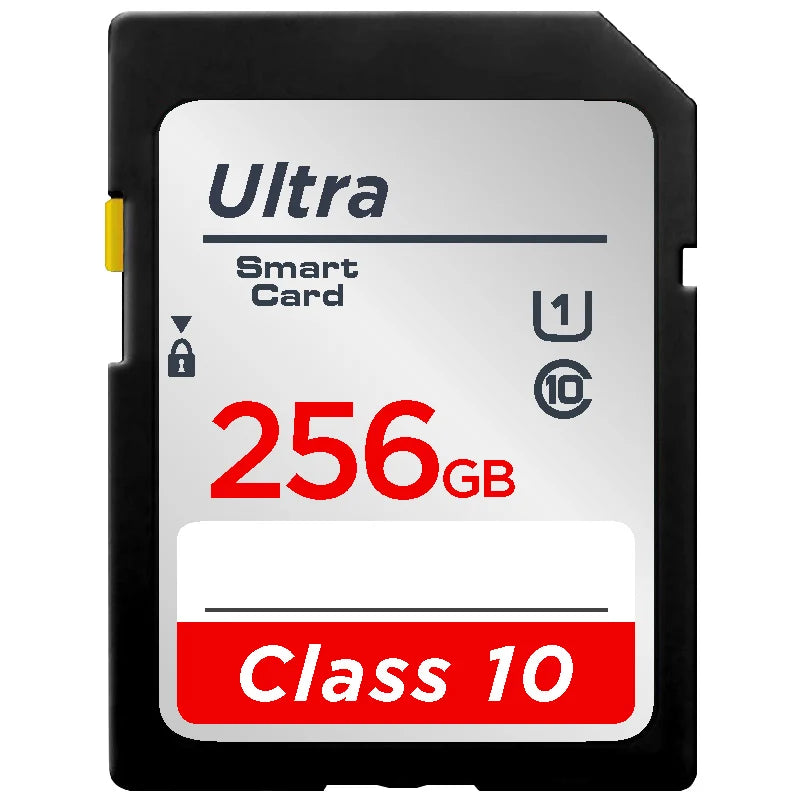 High-Speed SD Memory Card — 16GB/32GB/64GB/128GB/256GB V10 Flash Card for Cameras