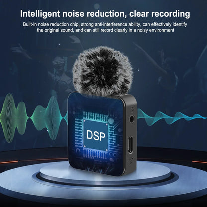 PULUZ Wireless Lavalier Microphone – Portable Mini Mic for iPhone & Android, Audio/Video Recording & Live Broadcast