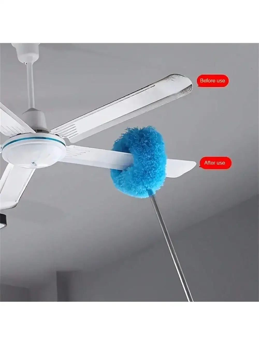 Extendable Microfiber Ceiling Fan Duster – Long Handle Dust Locking Reusable Cleaning Brush