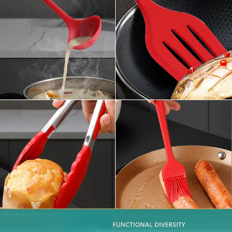 10-Piece Silicone Cookware Set – Kitchen Baking Tools, Spatulas & Scrapers