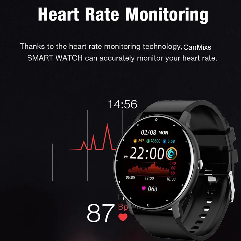 ZL02D Men’s Smart Watch - Full Touch Screen, Sport Fitness Tracker, IP68 Waterproof, Bluetooth, for Men and Women - Smartphone Compatible 2023