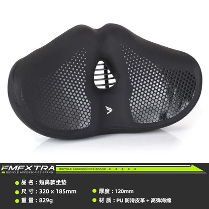 Noseless Bike Seat Cushion - Wide Extra-Padded Comfort Saddle for Men & Women, Oversized Bicycle Seat for Peloton & Indoor Bikes
