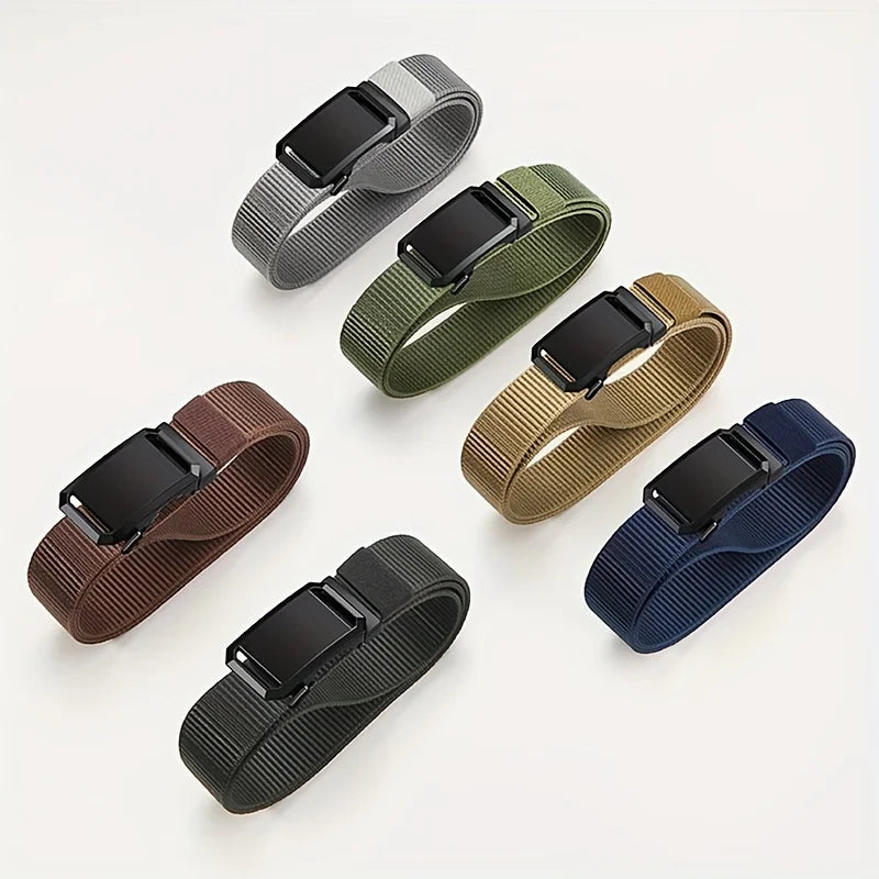 Metal Automatic Buckle Nylon Tactical Belt for Men – High-Quality Army Military Waist Canvas Strap