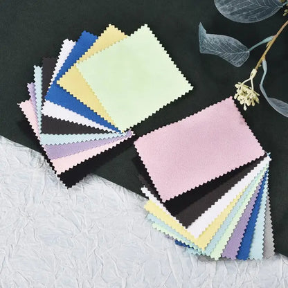 50pcs Silver Polishing Cloths 10x6.5cm & 8x8cm – Soft Cleaning Wipes for Necklaces, Rings & Jewelry Care