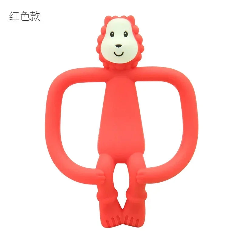 BPA-Free Silicone Lion Teether Toy for Newborns & Infants – Safe Cute Baby Teething Toy with Storage Box