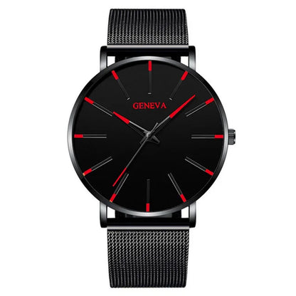 Men’s Luxury Quartz Watch – Fashion Slim Mesh Steel Waterproof Sport & Casual Wristwatch