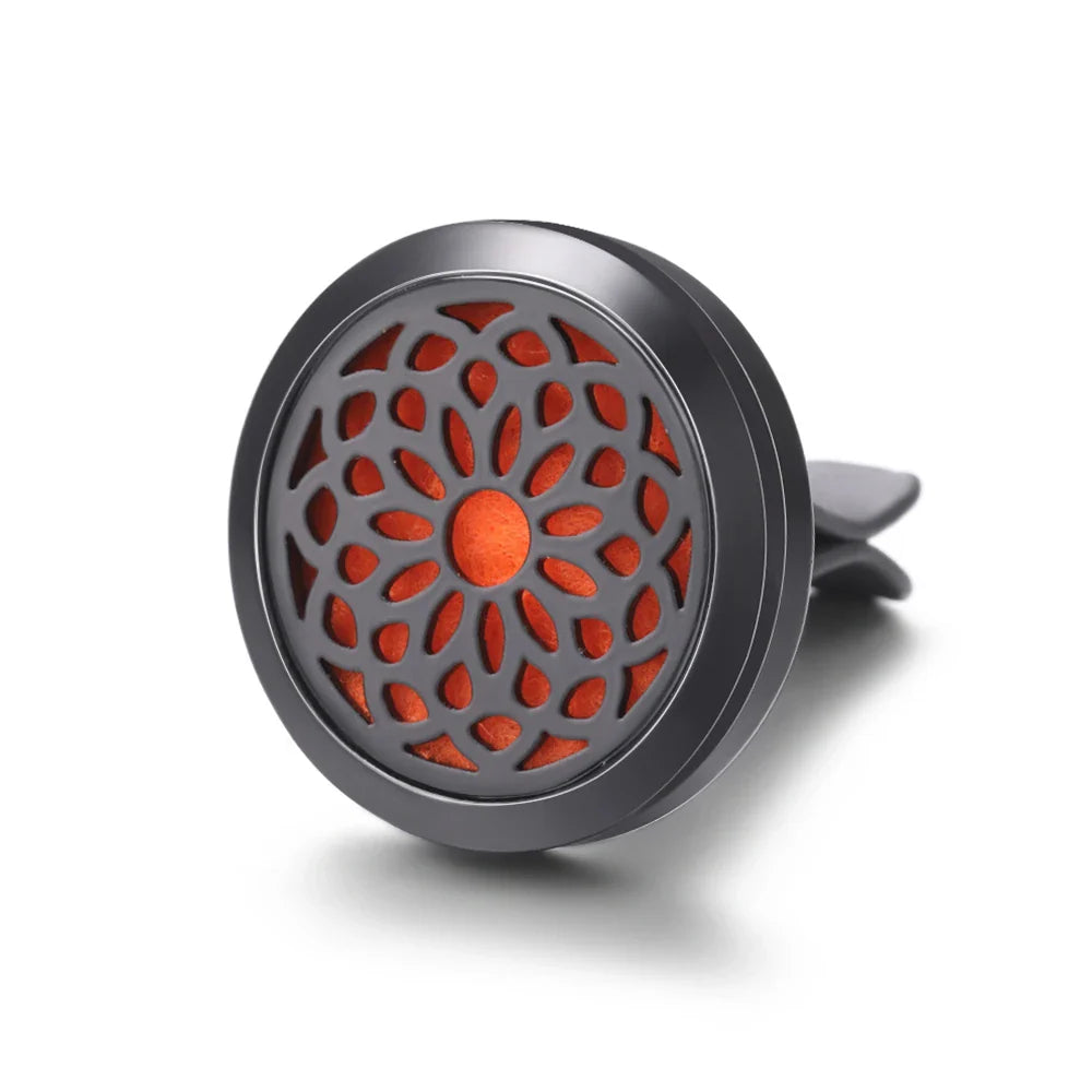 All-Black Tree of Life Car Air Freshener – Stainless Steel Aromatherapy Essential Oil Diffuser Locket Pendant