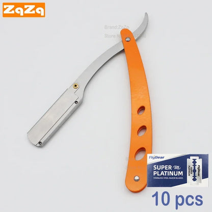 ZqZq 10 Shaving Blades – Straight Edge Razor for Haircut, Beard, Eyebrow Shaving & Manual Depilation