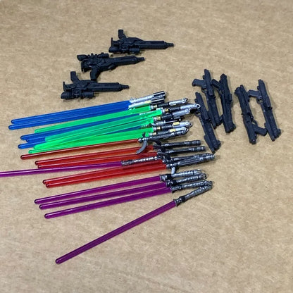 Lot of Star Wars & GI Joe Accessories – Lightsaber, Blaster Gun & Jetpack for 6’’ Action Figures