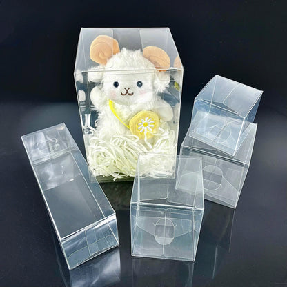 20/50PCS Clear PVC Square Gift Boxes – Multi-Size Transparent Packaging for Chocolate, Jewelry, Toys, Wedding & Party Display