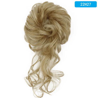 AZQUEEN Messy Bun Hair Extension – Synthetic Curly Wave Chignon Scrunchie, Elastic Band Updo Hairpiece for Women