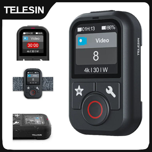 TELESIN Waterproof Bluetooth Remote for GoPro Hero 13/12/11/10/9/8/Max with Wrist Strap – Action Camera Accessory