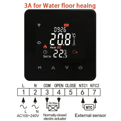 Tuya Smart WiFi Thermostat – Remote Controller for Water, Electric & Gas Floor Heating with Google Home & Alexa Compatibility