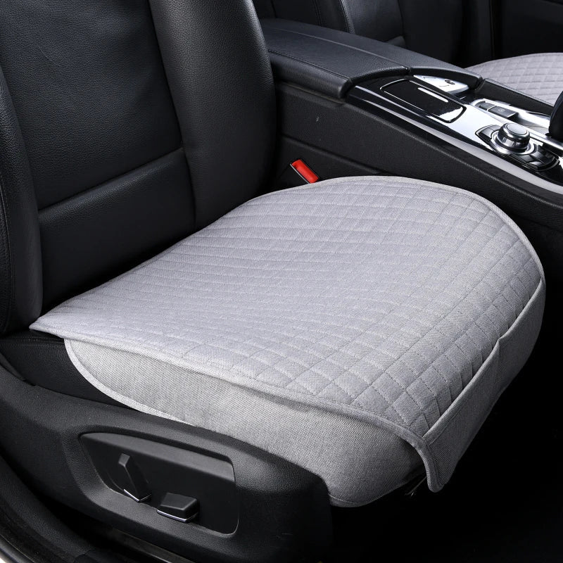 BLALION Breathable Flax Summer Car Seat Cover Cushion Pad for Front & Rear Seats – Cool Comfort Car Interior Protection Mat Accessory