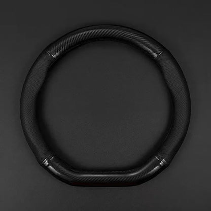 Universal Carbon Fiber Leather Steering Wheel Cover — 3D Anti-Slip, Stylish Car Accessory