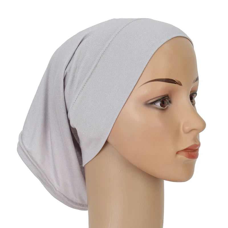 Cotton Modal Inner Hijab Undercap – Soft Stretch Muslim Turban, Islamic Underscarf Bonnet & Tube Cap for Women