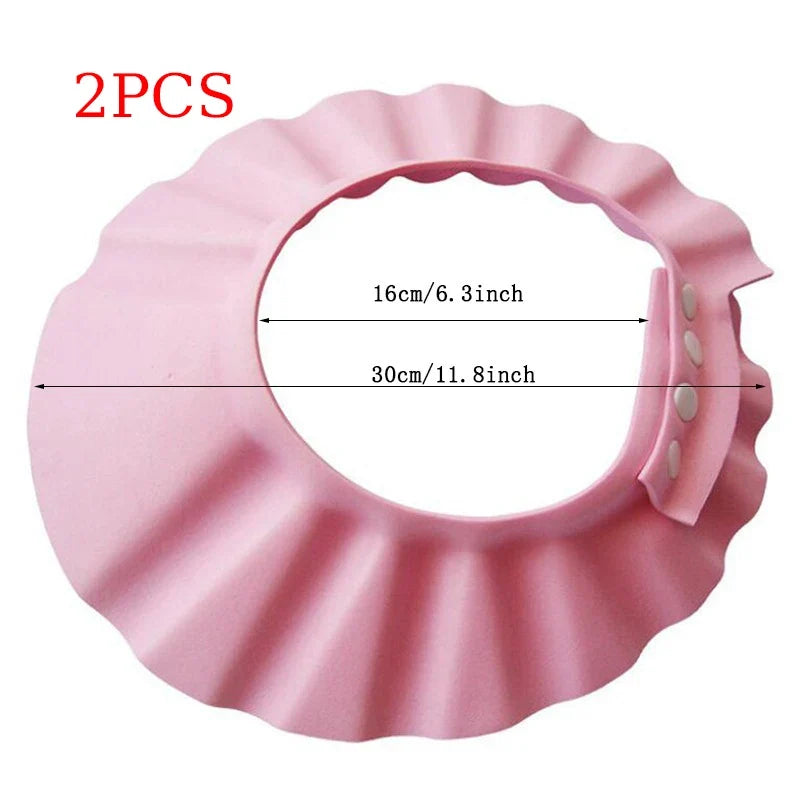 Adjustable Baby Shower Shampoo Cap - Waterproof Hair Wash Shield Hat for Kids Bath Time