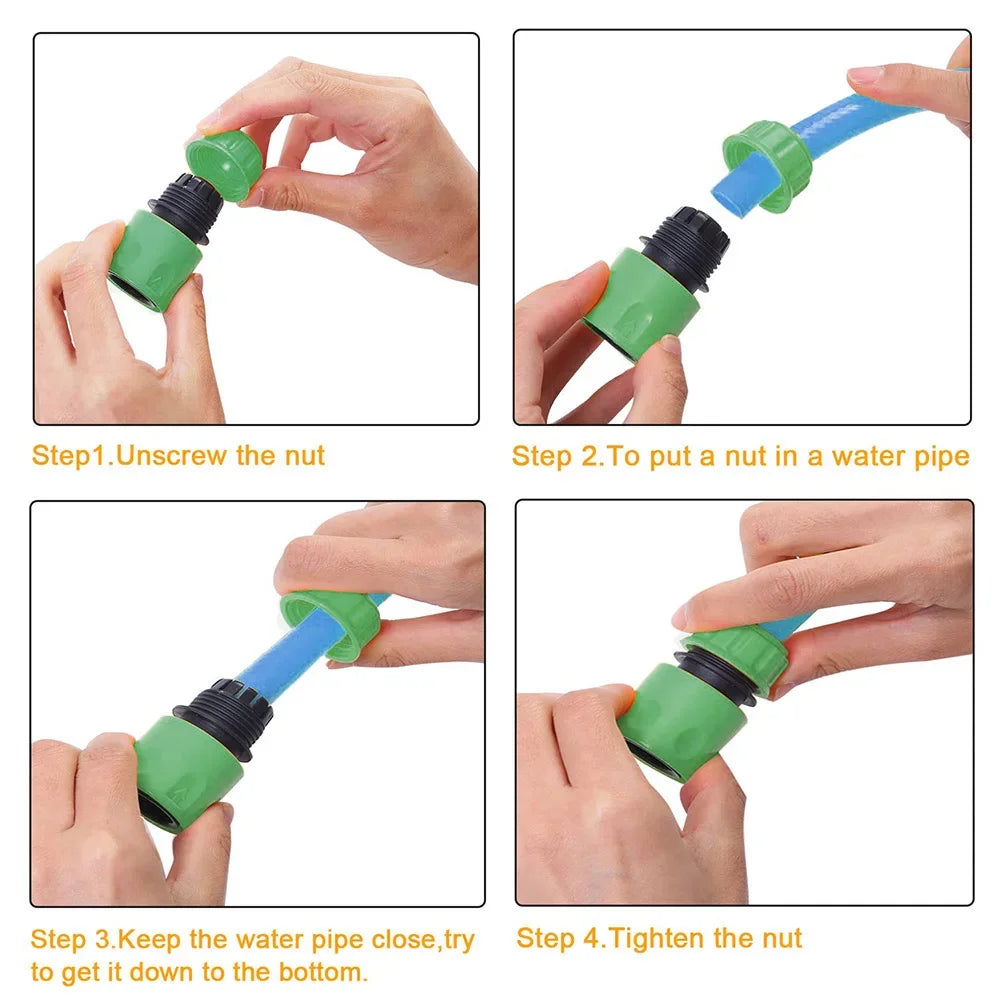 Garden Watering Hose Quick Connector Set – 1/2” ABS Double Male Coupling Adapter for Hose Pipe Extension
