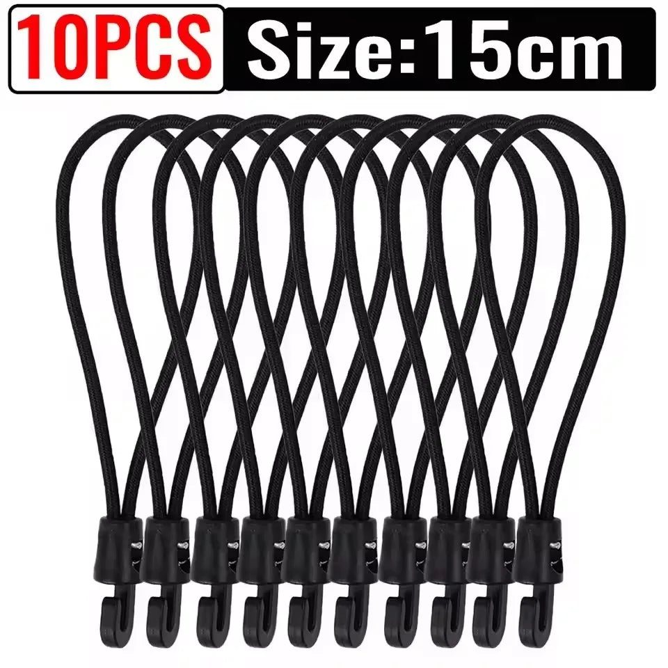 Elastic Nylon Bungee Cord Straps – Durable 10cm/15cm/25cm Fixing Bands for Flashlights, Maps & Outdoor Backpacking Gear (20/1pcs)
