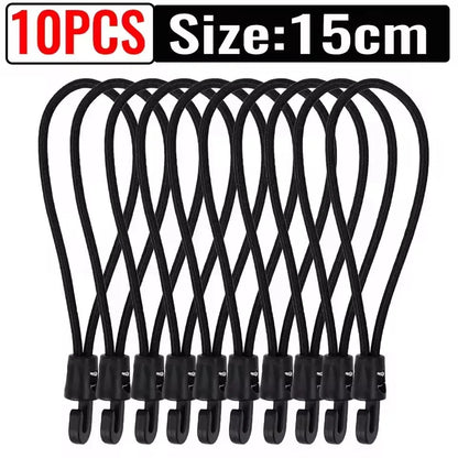 Elastic Nylon Bungee Cord Straps – Durable 10cm/15cm/25cm Fixing Bands for Flashlights, Maps & Outdoor Backpacking Gear (20/1pcs)