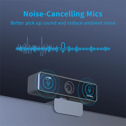 NUROUM V11 2K Webcam with Dual Microphones – 1080P 60fps & 1440P 30fps USB Camera for PC & Laptop