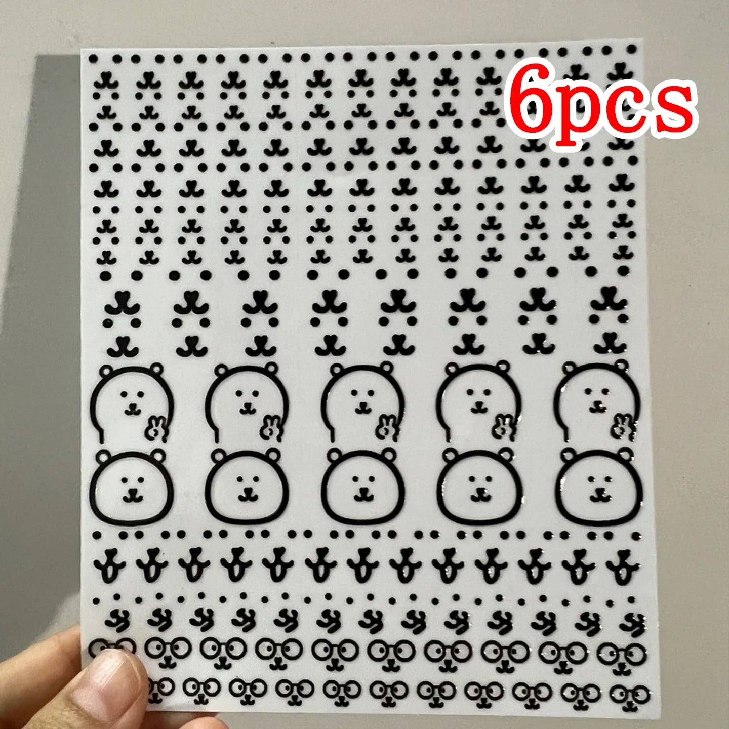 Cute Cartoon Joke Bear Water Cup Stickers – Waterproof Scratch-Resistant Transfer Decals for Cups, Laptops & DIY Decoration (1/3/6PCS Set)