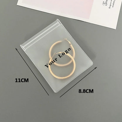 Personalized Transparent EVA Jewelry Zipper Bag – Frosted Plastic Storage Pouch for Ring, Earring, Necklace & Bracelet Packaging