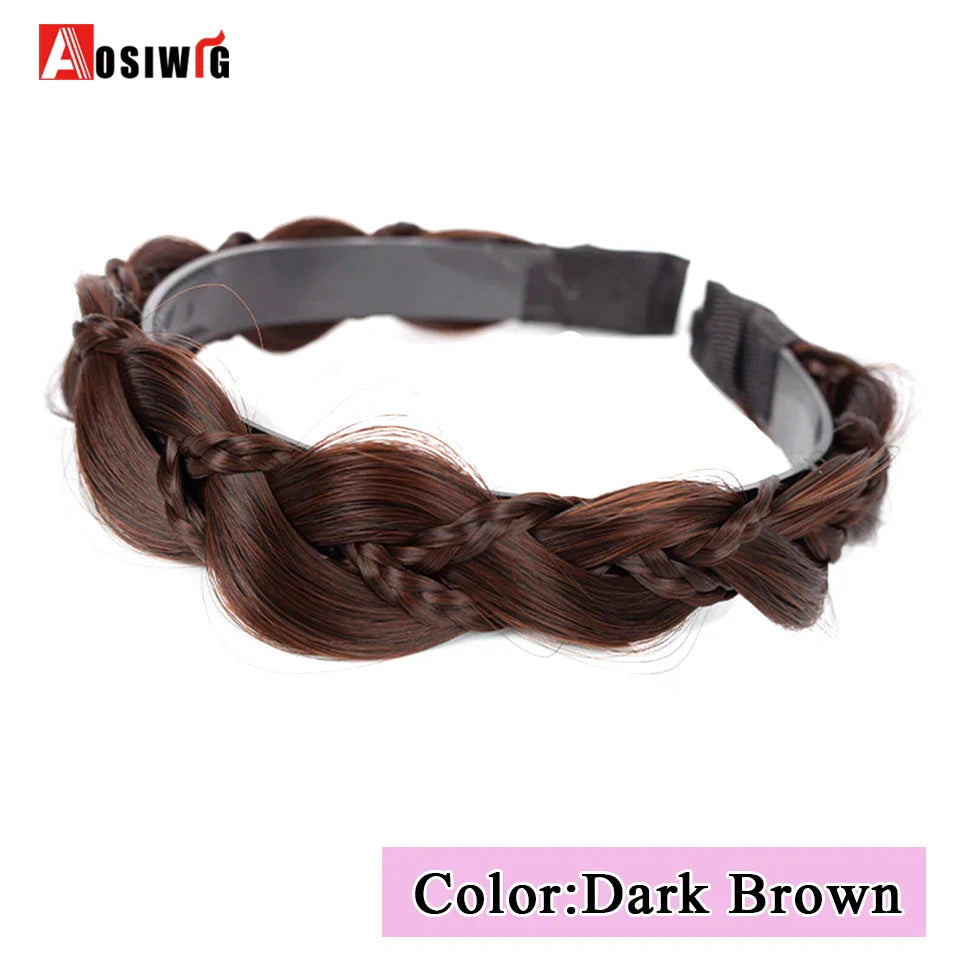 Synthetic Fishbone Braided Headband – Bohemian Plaited Hairpiece for Women Hairstyling