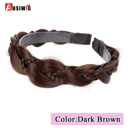 Synthetic Fishbone Braided Headband – Bohemian Plaited Hairpiece for Women Hairstyling
