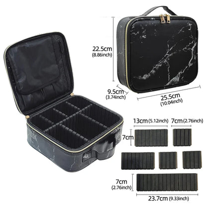 New PU Leather Cosmetic Bag for Women – Multi-Functional Portable Travel Makeup Storage Case