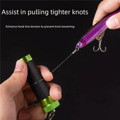 Aluminum Alloy Line Pull Rod — Rubber Anti-Slip Fishing Tool for Snag Pulling, Hook Tying, Knotting, and Hand Protection