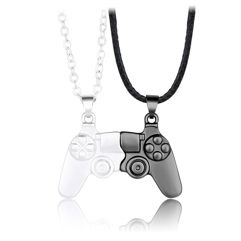 2Pcs Magnetic Couple Necklace Set – Game Controller Friendship Matching BFF Necklaces for Him & Her