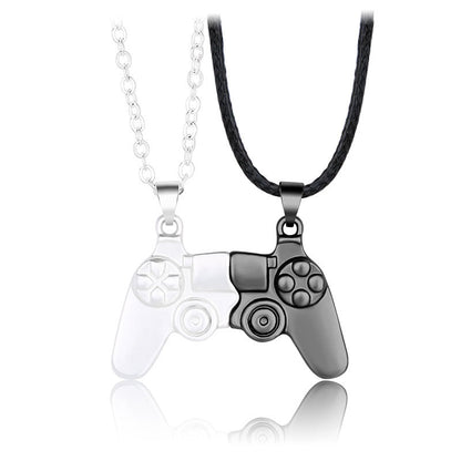 2Pcs Magnetic Couple Necklace Set – Game Controller Friendship Matching BFF Necklaces for Him & Her