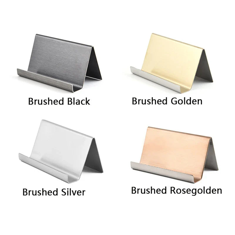 Metal Business Card Name Tag Display Rack – Desktop Organizer & Cellphone Holder for Conference Room