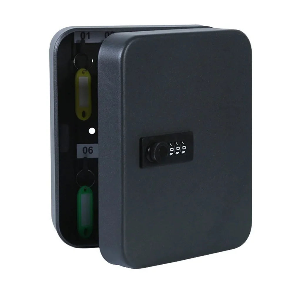 Combination Key Cabinet – Wall-Mounted 20 Key Organizer with Key/Code Lock for Secure Key Storage