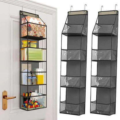 4-Layer Pink Foldable Hanging Storage Bag – Organizer for Bathroom, Snacks, Toys & Clothes