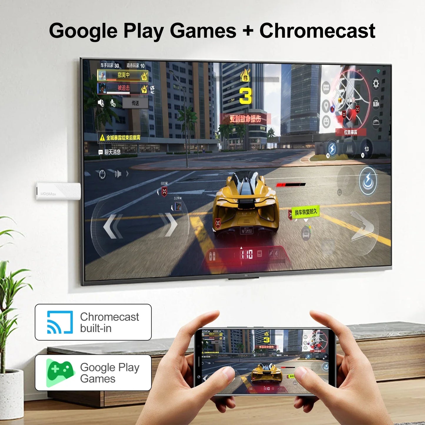 2024 H96 MAX H313 Mini TV Stick — Android 14 Smart TV Box, 2GB/16GB, 4K HD, WiFi6, BT