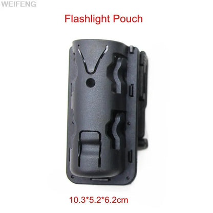 360° Rotating Tactical Flashlight Holster Pouch – MOLLE Belt Clip LED Torch Holder Case