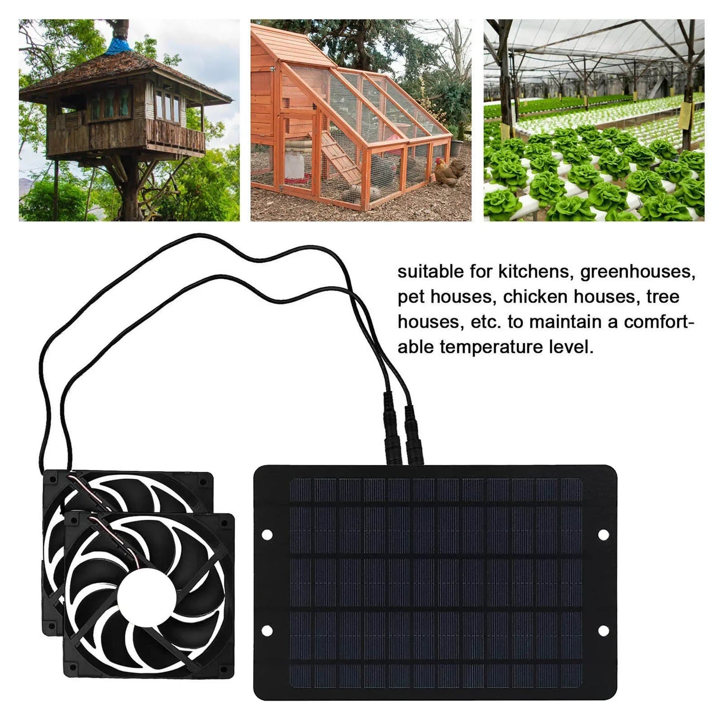 Solar Powered Mini Exhaust Fan – Portable Ventilator with Solar Panel Air Extractor for Chicken Coop, Dog House, RV & Greenhouse Cooling