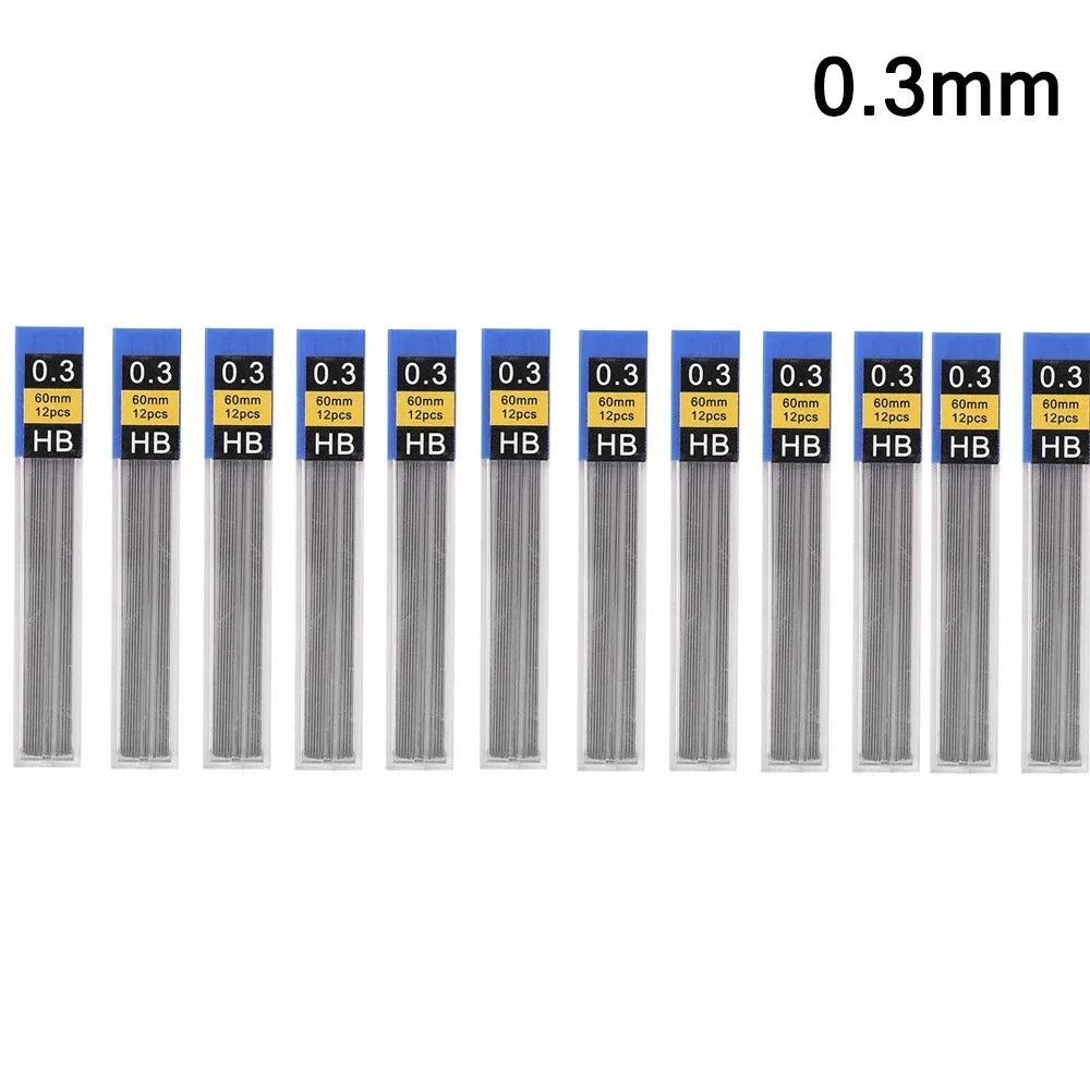 Mechanical Pencil Lead Refill Set 0.3–2.0mm HB – Multi-Size Press Automatic Pencil Leads for Drawing, Painting & Student Stationery