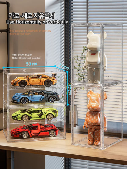 50×37×29cm Transparent Toy Organizer & Display Cabinet – Durable Storage Box for Helmets, Shoes & Books