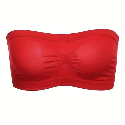 Women’s Strapless Seamless Bandeau Bra – Soft Stretch Breathable Mesh Invisible Underwear