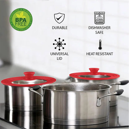 Multifunctional Tempered Glass Pot Lid with Silicone Rim: Cool Touch Handle, Steam Dishwasher Safe - Skillet Pan Cover, Ideal Christmas Gift