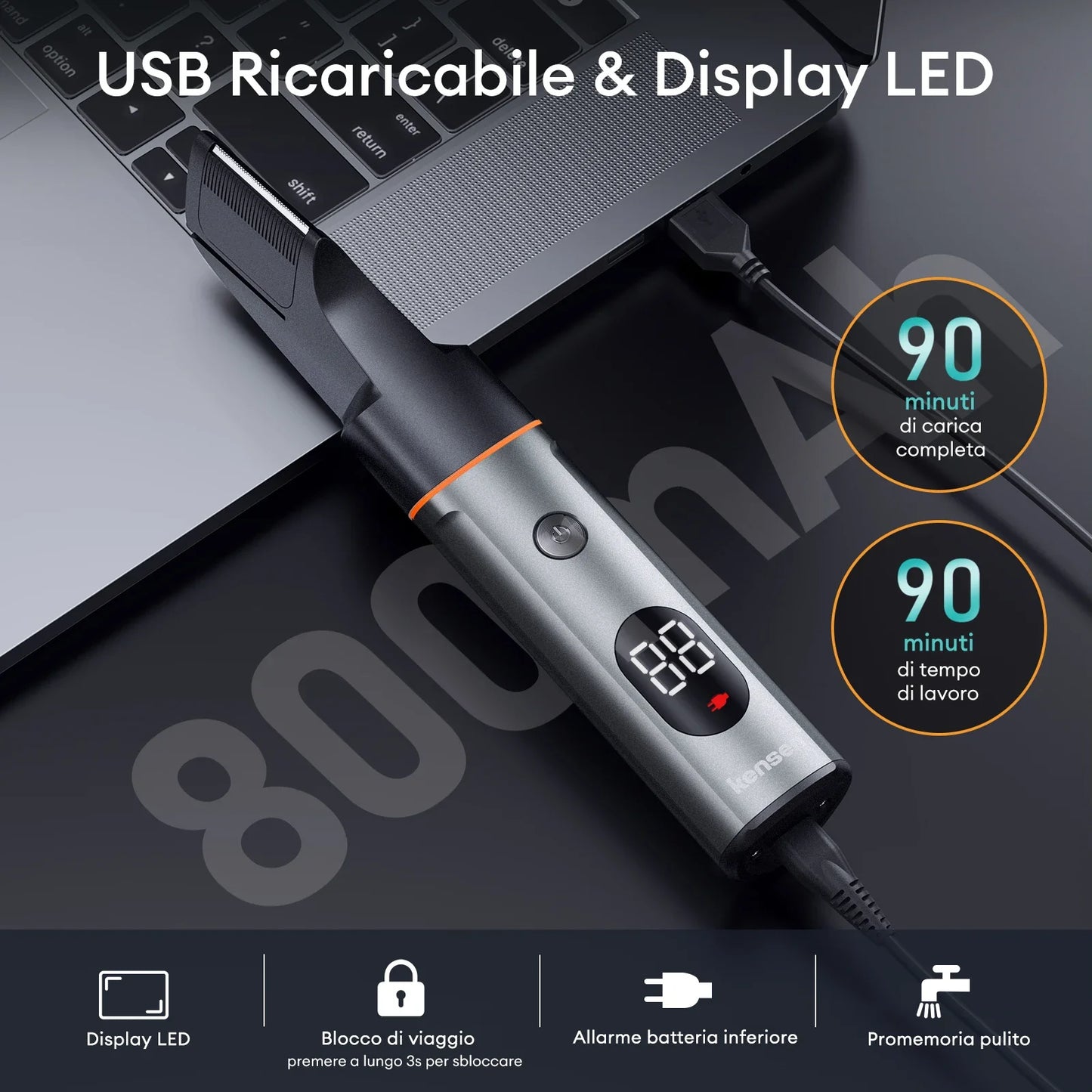 Kensen S16 3-in-1 Men’s Body Hair Shaver & Beard Trimmer Waterproof Electric Clipper