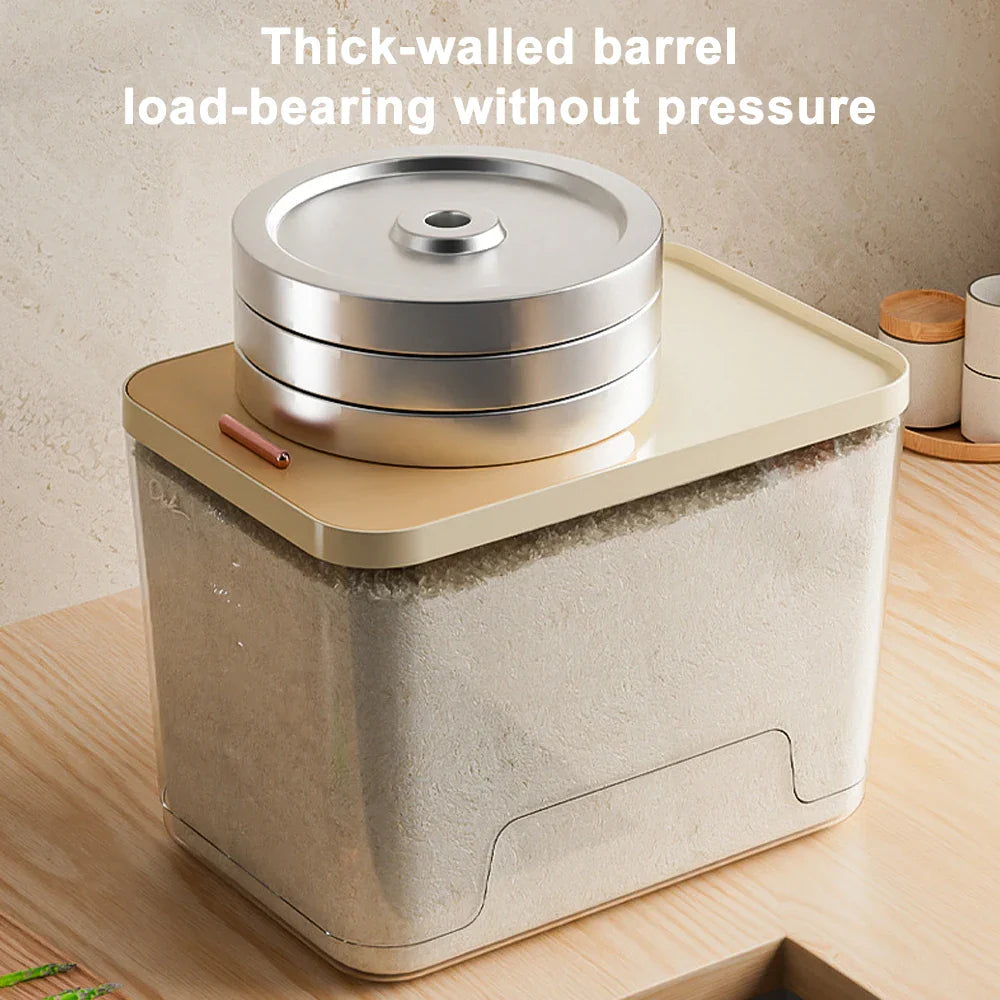10KG Rice Storage Container & Pet Food Box - Sealed Cereal Dispenser with Buckle, Insect-Proof Grain Organizer for Kitchen