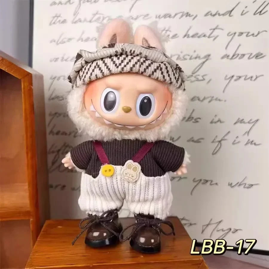 17cm Labubu V1–V2 Trendy Doll Clothes & Accessories – Idol Outfit for Kids Gift