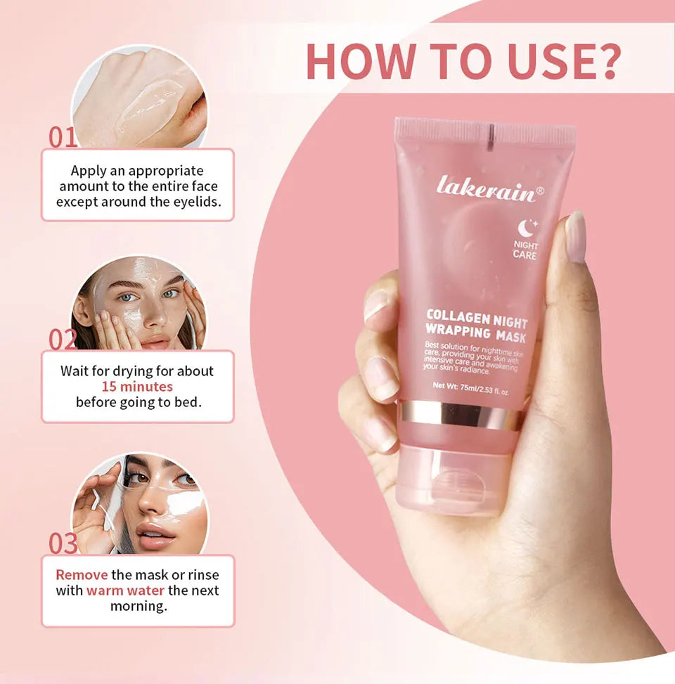 Collagen Jelly Cream – Hydrolyzed Overnight Peel-Off Facial Mask for Hydration & Firming